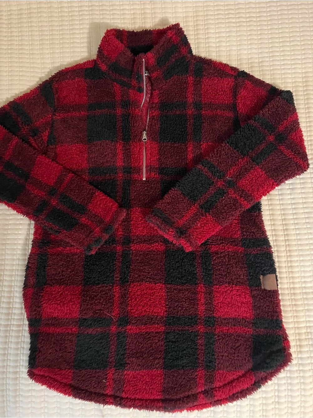 Maurice’s buffalo plaid pullover quarter zip women’s XS